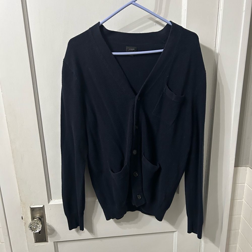 J. Crew Blue Cardigan Sweater V-Neck Knit